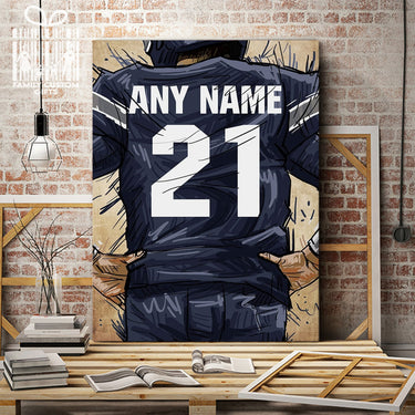 Dallas Jersey Custom Canvas Print Wall Art for Boy Girl Men Women American Football Personalized Canvas Art